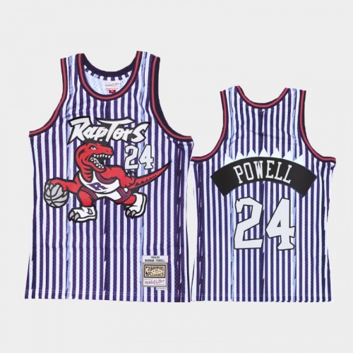 Toronto Raptors #24 Norman Powell Striped Purple Jersey