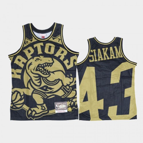 Toronto Raptors #43 Pascal Siakam Black Gold Big Face Jersey - Hardwood Classics