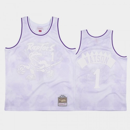 Toronto Raptors #1 Paul Watson White 1998-99 Cloudy Skies Jersey - Hardwood Classics