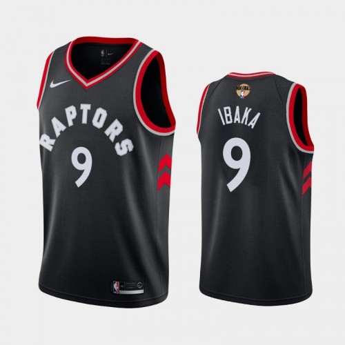 Men's Toronto Raptors #9 Serge Ibaka Black 2019 NBA Finals Statement Jersey