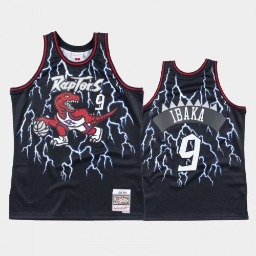 Men's Toronto Raptors #9 Serge Ibaka Black Lightning Hardwood Classics Jersey