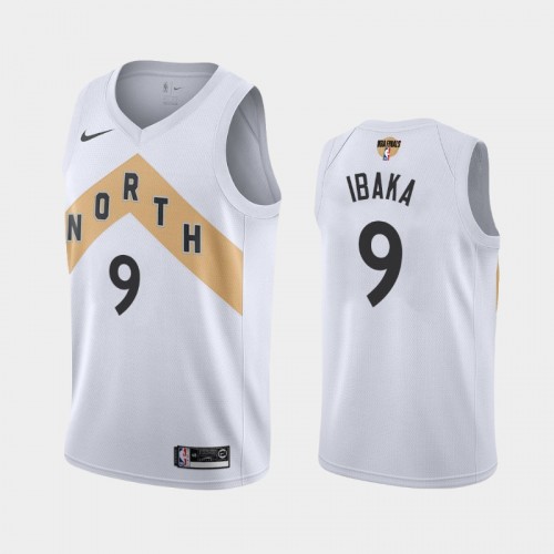 Men's Toronto Raptors #9 Serge Ibaka White 2019 NBA Finals City Jersey