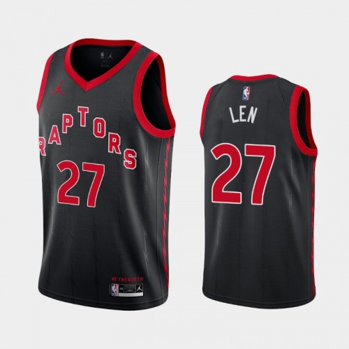 Men's Toronto Raptors Alex Len #27 2020-21 Statement Black Jersey