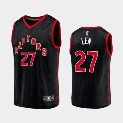 Men's Toronto Raptors Alex Len 2020-21 Statement Replica Black Jersey