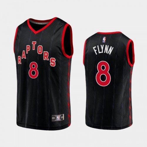 Men's Toronto Raptors Malachi Flynn 2020-21 Statement Replica Black Jersey