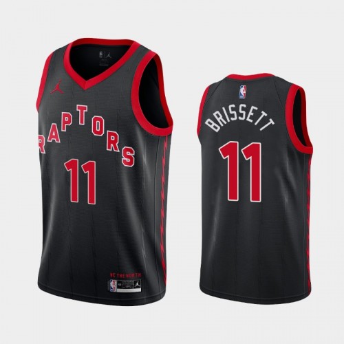 Men's Toronto Raptors #11 Oshae Brissett 2020-21 Statement Black Jersey