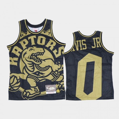 Toronto Raptors #0 Terence Davis Jr. Black Gold Big Face Jersey - Hardwood Classics