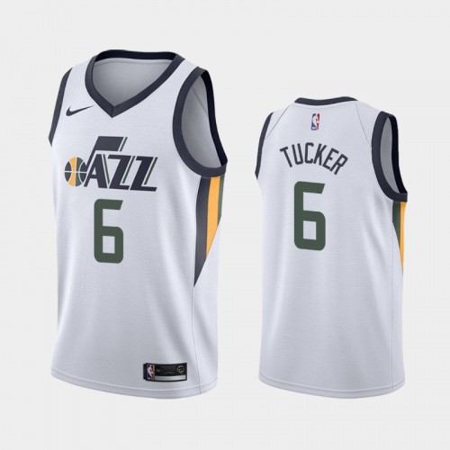 Men's Utah Jazz #6 Rayjon Tucker 2019-20 Association White Jersey