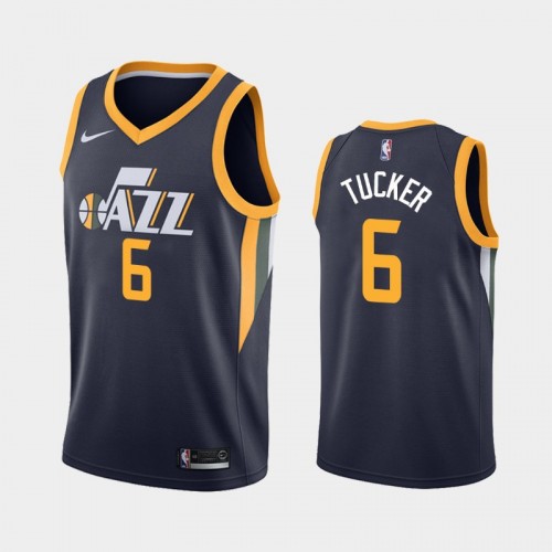 Men's Utah Jazz #6 Rayjon Tucker 2019-20 Icon Navy Jersey