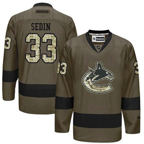 Henrik Sedin #33 Green Camo Player Jersey