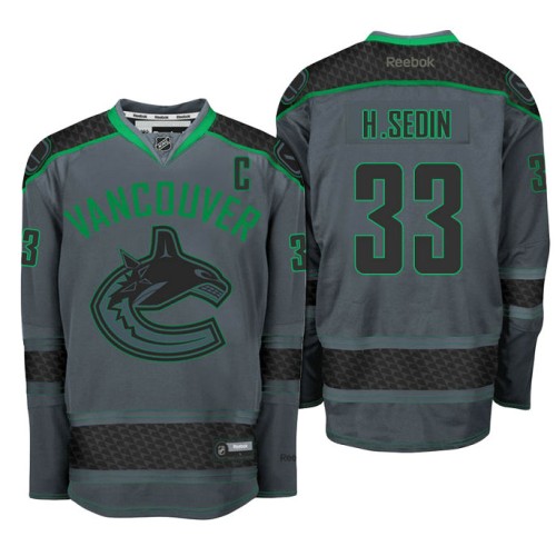 #33 Henrik Sedin Storm Cross Check Fashion Jersey