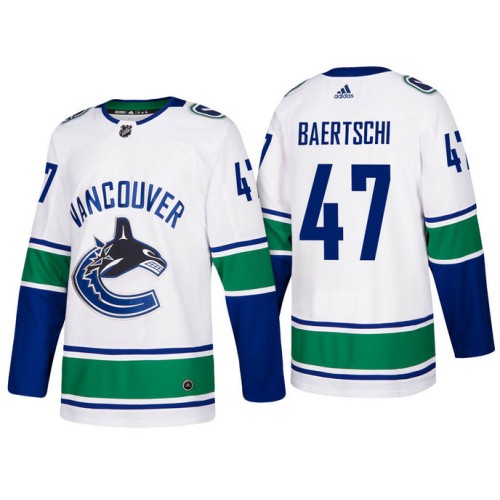 #47 Sven Baertschi White 2017-2018 Season Away Jersey