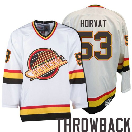 #53 Bo Horvat White Premier Throwback Jersey