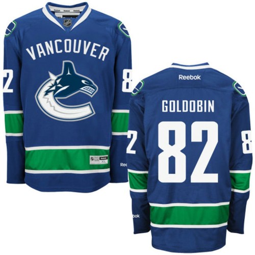 Nikolay Goldobin #82 Blue Home Premier Jersey