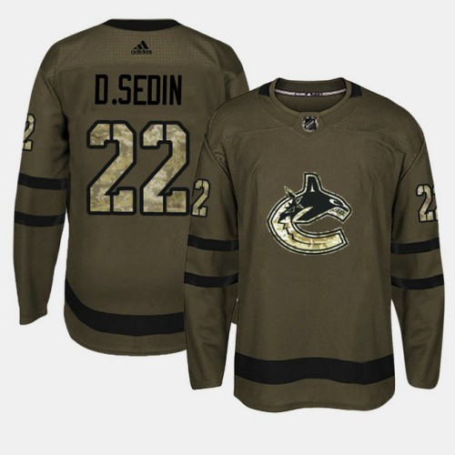 #22 Camo Salute To Service Daniel Sedin Jersey