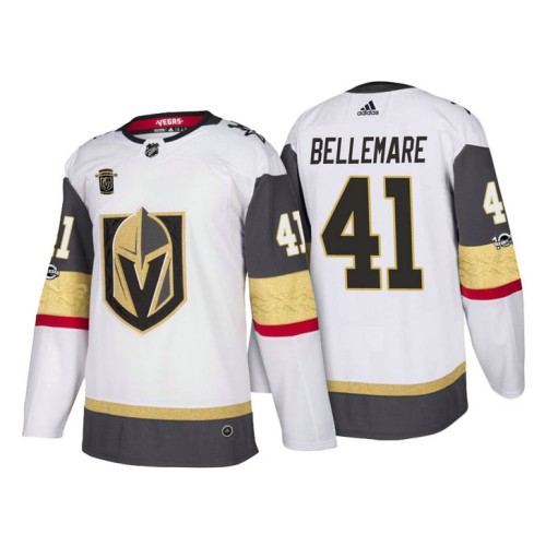 #41 Pierre-Edouard Bellemare White 2018 Season Authentic Team Away Jersey