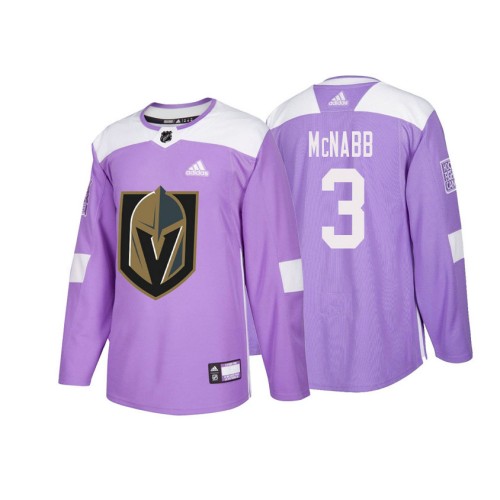 #3 Brayden McNabb Purple 2018 Authentic Hockey Fights Cancer Jersey