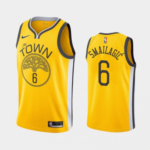 Golden State Warriors Earned #6 Alen Smailagic Yellow 2019 NBA Draft Jersey