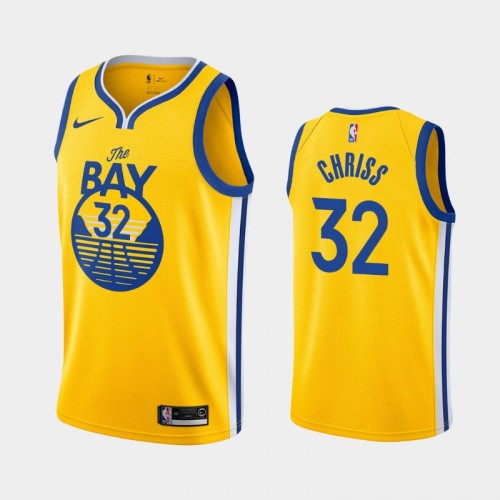 Men's Golden State Warriors #32 Marquese Chriss Gold Statement The Bay Jersey