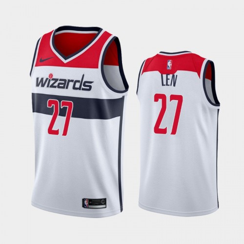 Men's Washington Wizards #27 Alex Len 2021 Association White Jersey
