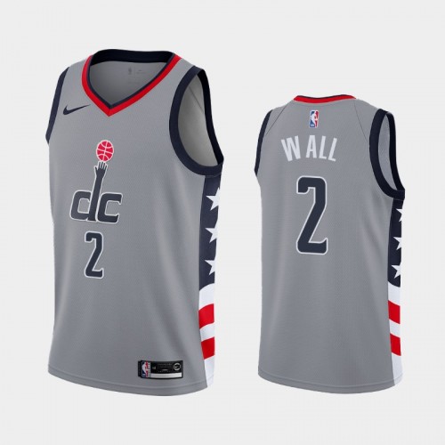 Men Washington Wizards #2 John Wall 2020-21 City Edition Gray Jersey