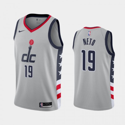 Men's Washington Wizards #19 Raul Neto 2020-21 City Gray Jersey