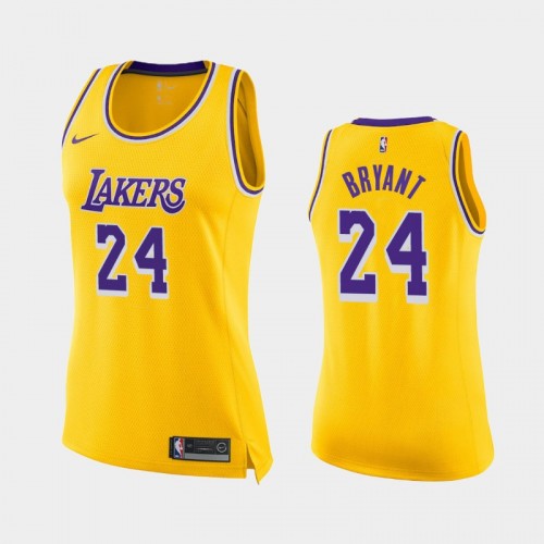 Women's Los Angeles Lakers Kobe Bryant #24 Gold 2018-19 Icon Jersey