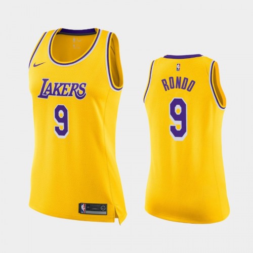 Women's Los Angeles Lakers Rajon Rondo #9 Gold 2018-19 Icon Jersey
