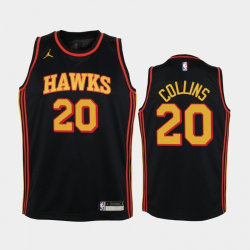 Youth 2020-21 Atlanta Hawks #20 John Collins Black Statement Jordan Brand Jersey
