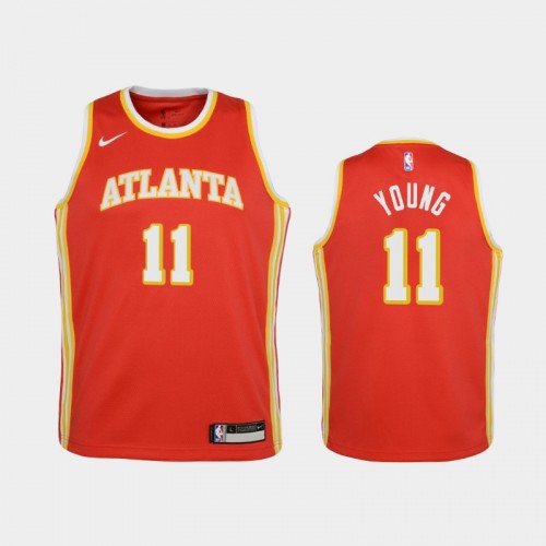 Youth 2020-21 Atlanta Hawks #11 Trae Young Red Icon Jersey