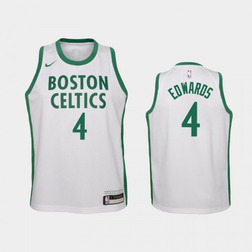 Youth 2020-21 Boston Celtics #4 Carsen Edwards White City Jersey
