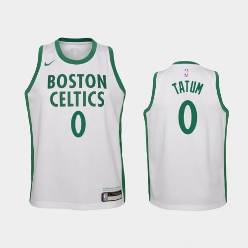 Youth 2020-21 Boston Celtics #0 Jayson Tatum White City Jersey