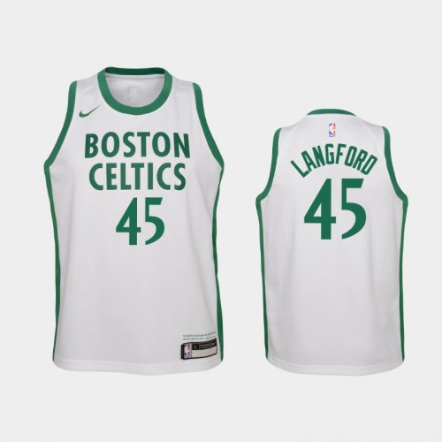 Youth 2020-21 Boston Celtics #45 Romeo Langford White City Jersey