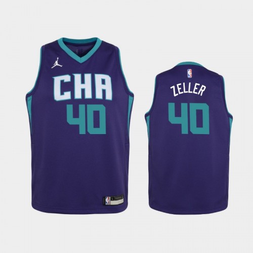 Youth 2020-21 Charlotte Hornets #40 Cody Zeller Purple Statement Jersey