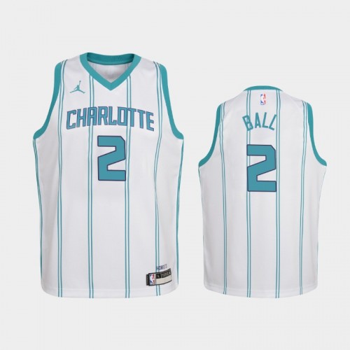 Youth 2020-21 Charlotte Hornets #2 LaMelo Ball White Association Jersey