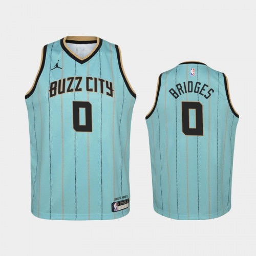 Youth 2020-21 Charlotte Hornets #0 Miles Bridges Teal Buzz City Jersey