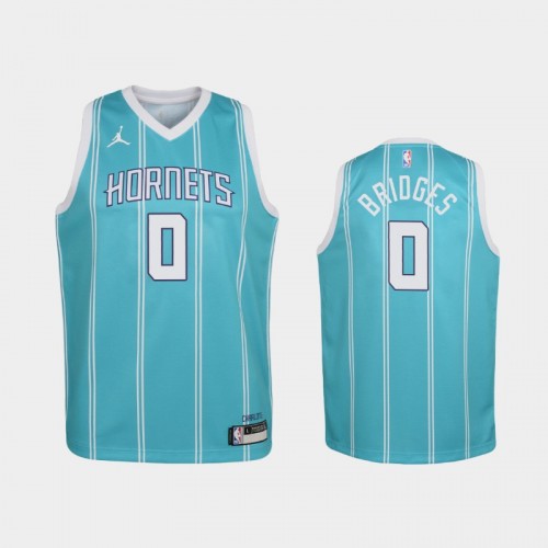 Youth 2020-21 Charlotte Hornets #0 Miles Bridges Teal Icon Jersey