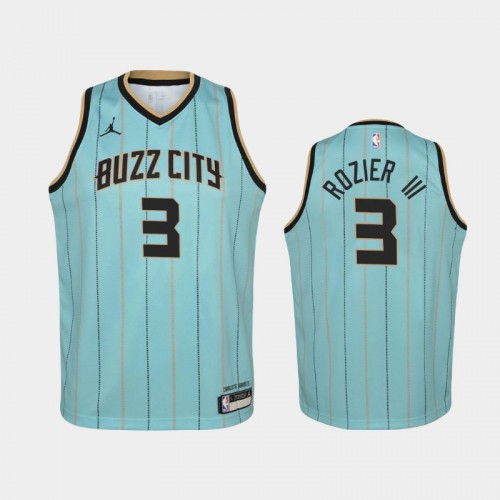Youth 2020-21 Charlotte Hornets #3 Terry Rozier III Teal Buzz City Jersey