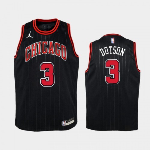 Youth 2020-21 Chicago Bulls #3 Devon Dotson Black Statement Jersey
