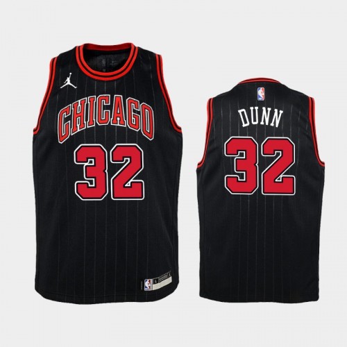 Youth 2020-21 Chicago Bulls #32 Kris Dunn Black Statement Jersey