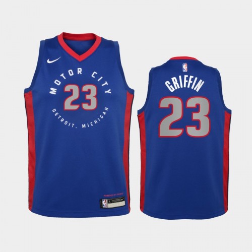 Youth 2020-21 Detroit Pistons #23 Blake Griffin Blue City Jersey
