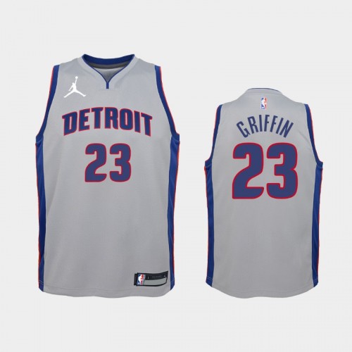 Youth 2020-21 Detroit Pistons #23 Blake Griffin Silver Statement Jordan Brand Jersey