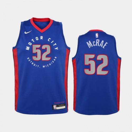 Youth 2020-21 Detroit Pistons #52 Jordan McRae Blue City New Uniform Jersey