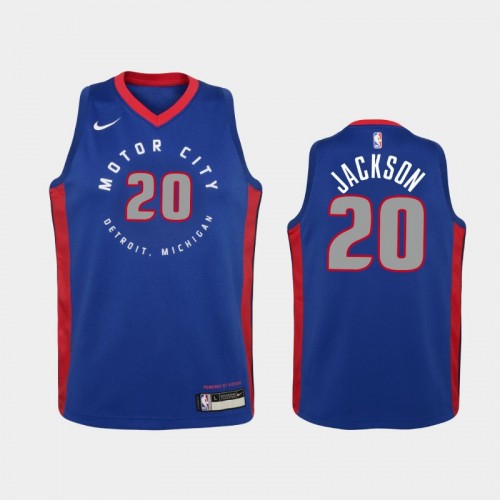 Youth 2020-21 Detroit Pistons #20 Josh Jackson Blue City Jersey