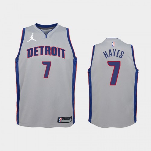 Youth 2020-21 Detroit Pistons #7 Killian Hayes Silver Statement Jordan Brand Jersey