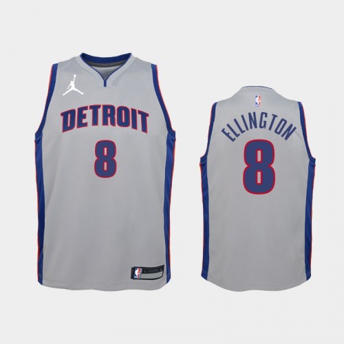 Youth 2020-21 Detroit Pistons #8 Wayne Ellington Silver Statement Jordan Brand Jersey