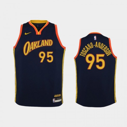 Youth 2020-21 Golden State Warriors #95 Juan Toscano-Anderson Navy City Jersey