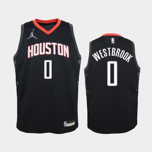 Youth 2020-21 Houston Rockets #0 Russell Westbrook Red Statement Jordan Brand Jersey