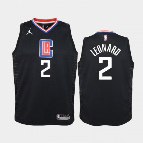 Youth 2020-21 Los Angeles Clippers #2 Kawhi Leonard Black Statement Jordan Brand Jersey