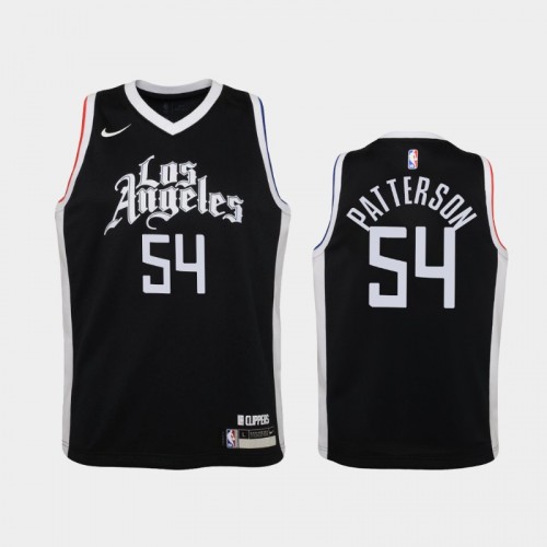 Youth 2020-21 Los Angeles Clippers #54 Patrick Patterson Black City Jersey